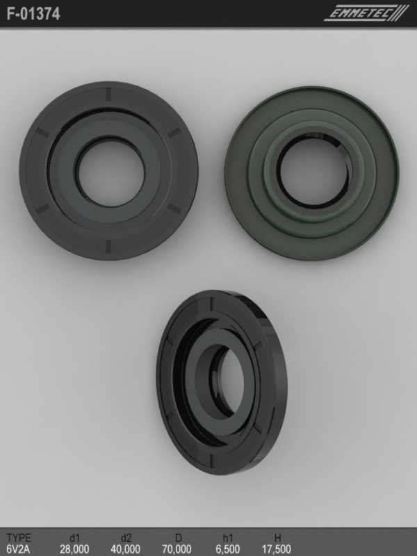 

Сальник рулевой рейки EMMETEC 28x40/70x6.5/17.5 (6V2A) F-01374, F-01374, F01374