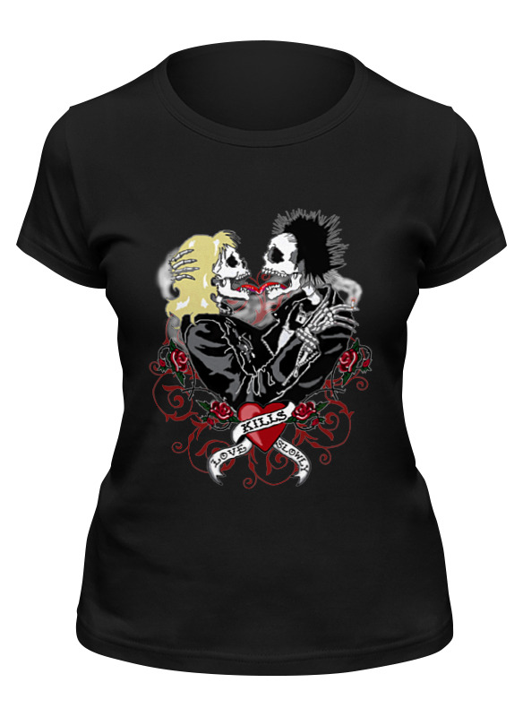 

Футболка женская Printio Love kills slowly черная L, Черный, Love kills slowly