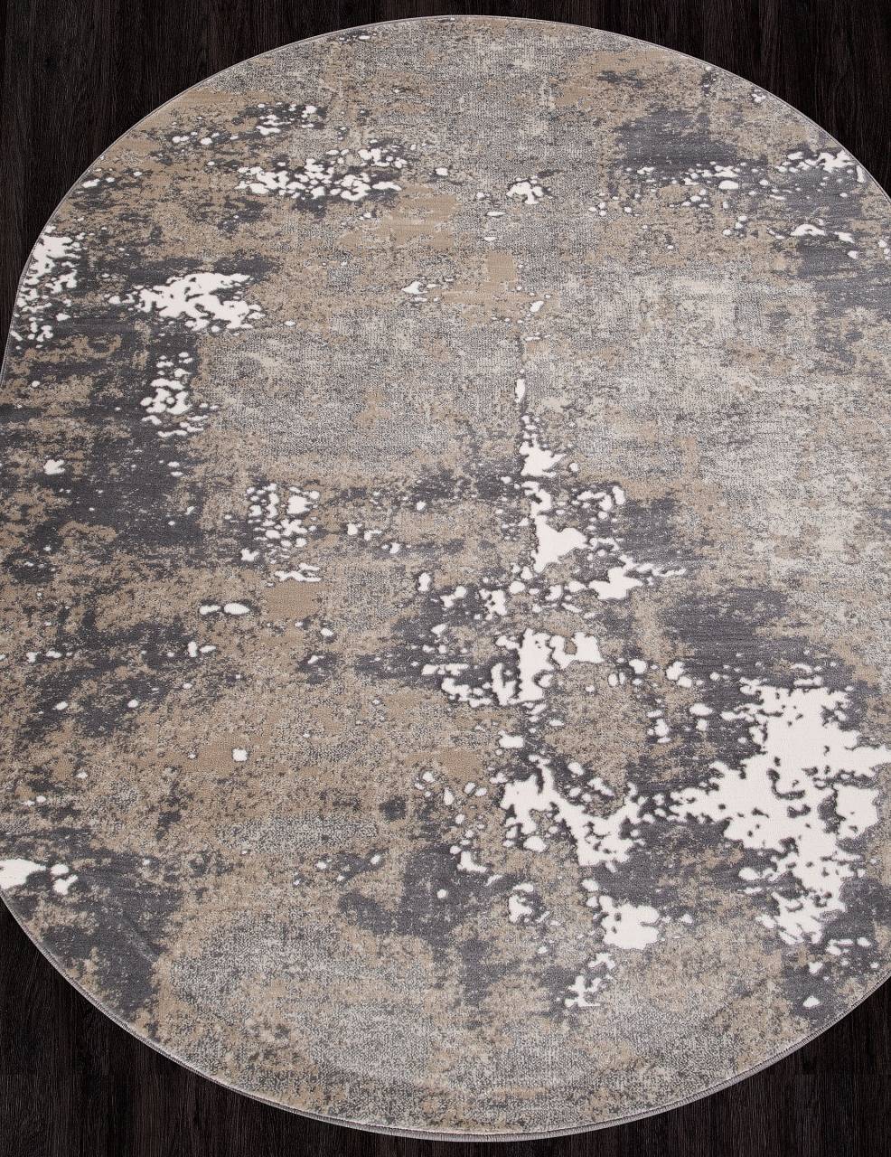 

Ковер ATLANTIS D996 CREAM-GRAY Овал ворс 10 мм Полиэстер 2x4 м