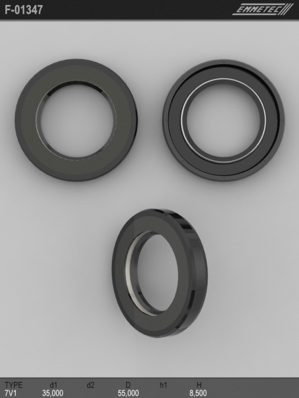 

Сальник рулевой рейки EMMETEC 35x55x8.5 (7V1) F-01347, F-01347, F01347