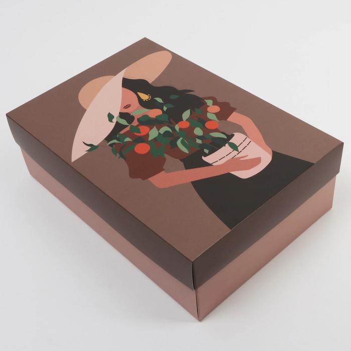 

Коробка складная «Девушка с цветами», 30 × 20 × 9 см, Коллекция упаковки Girl style