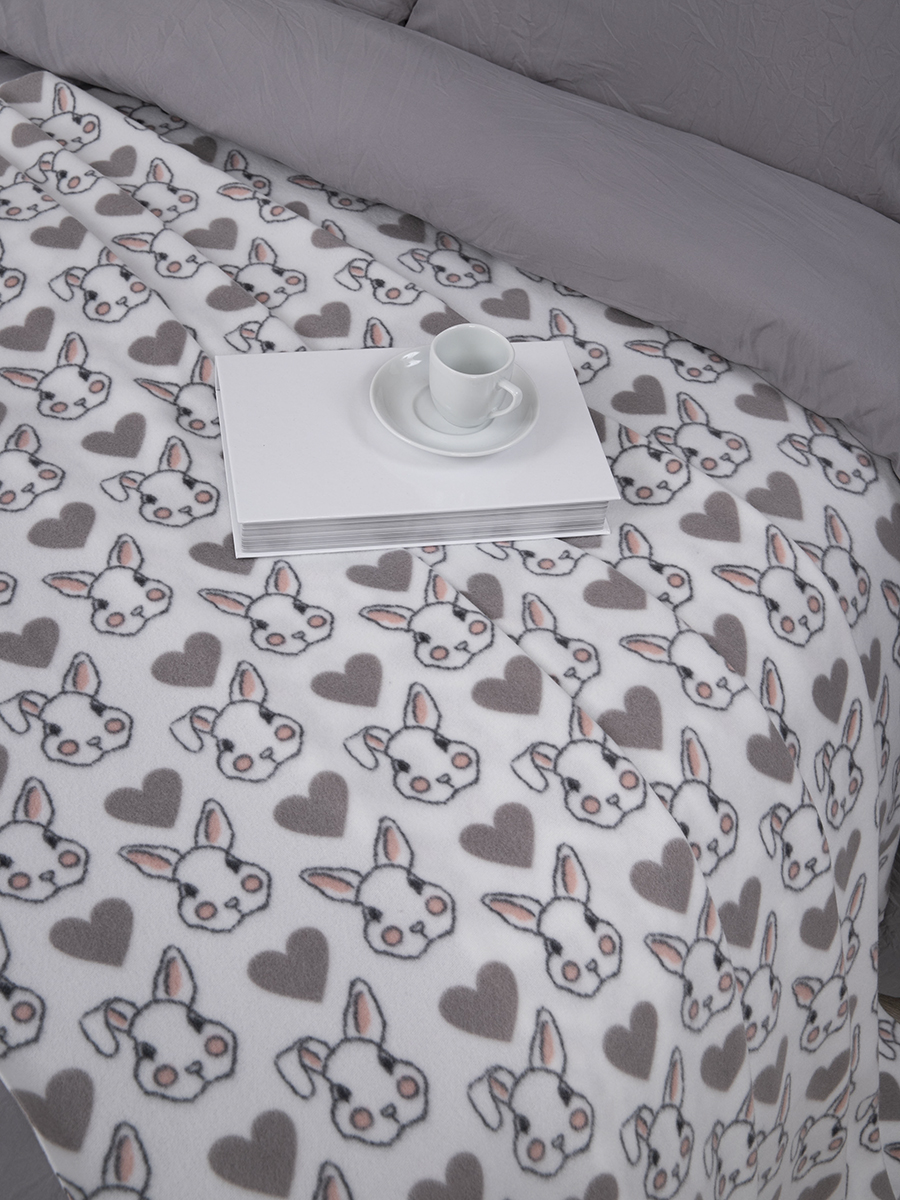 

Плед Tessolo Home флисовый 150х200, Любимый кролик, флис