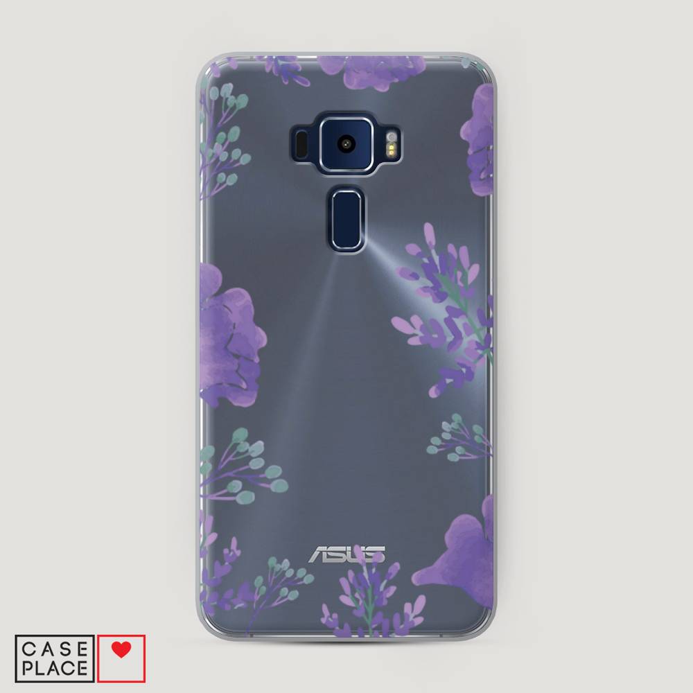 фото Чехол awog "сиреневая цветочная рамка" для asus zenfone 3 ze552kl