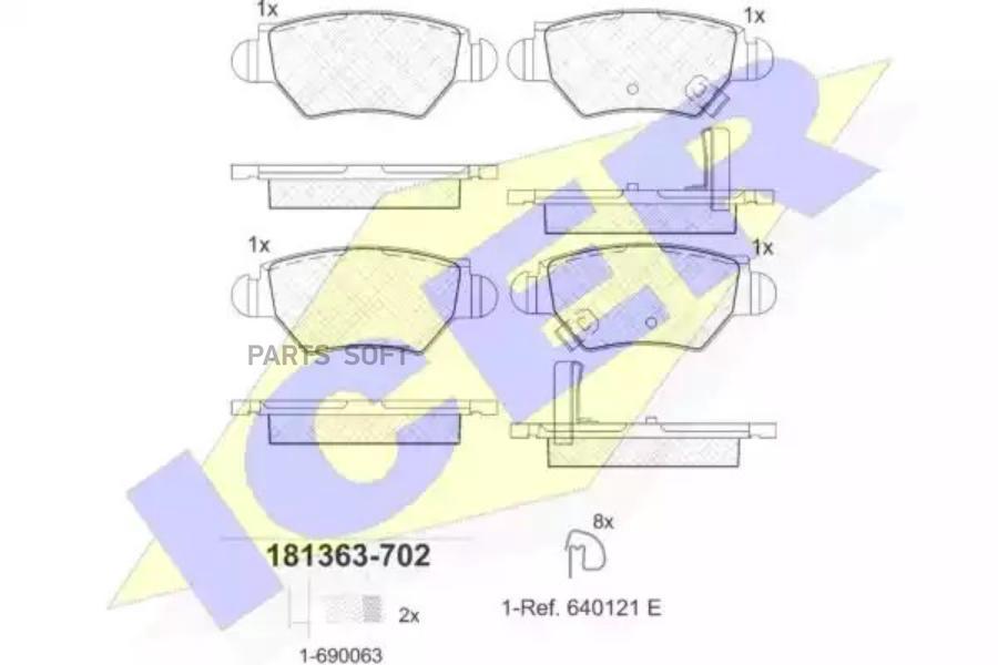 

Тормозные колодки ICER 181363702