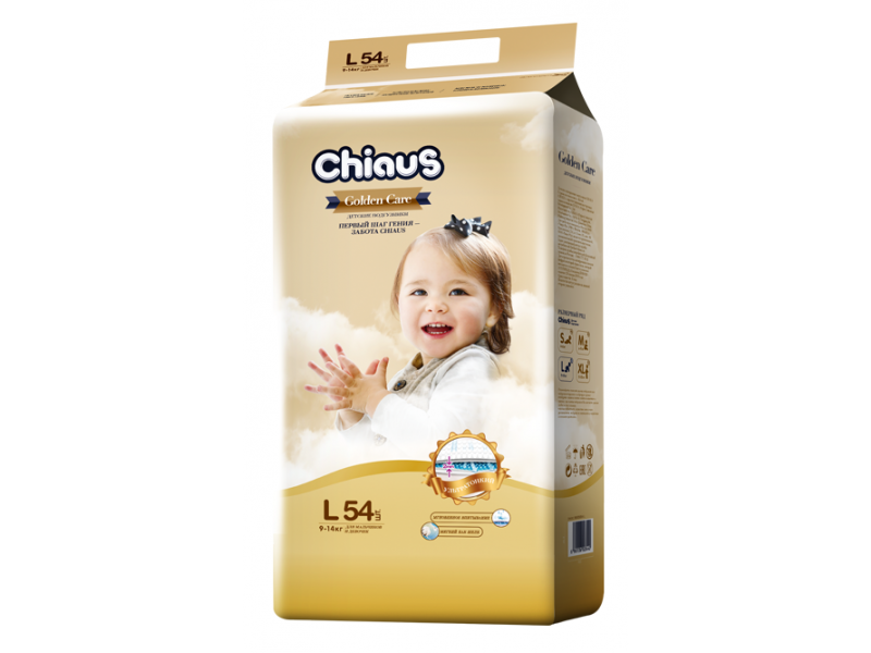 фото Подгузники chiaus golden care l 9-14 кг 54 шт