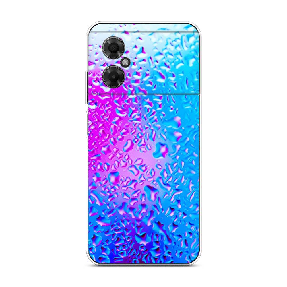 

Чехол на Xiaomi Poco M4 5G "Капли на стекле", Голубой;розовый, 316550-3