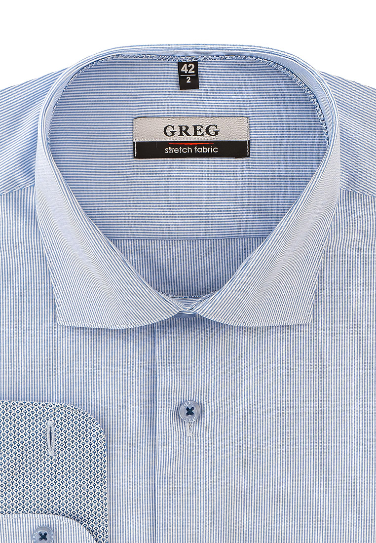 

Рубашка мужская Greg 01-00013311 голубая 38, Голубой, 01-00013311
