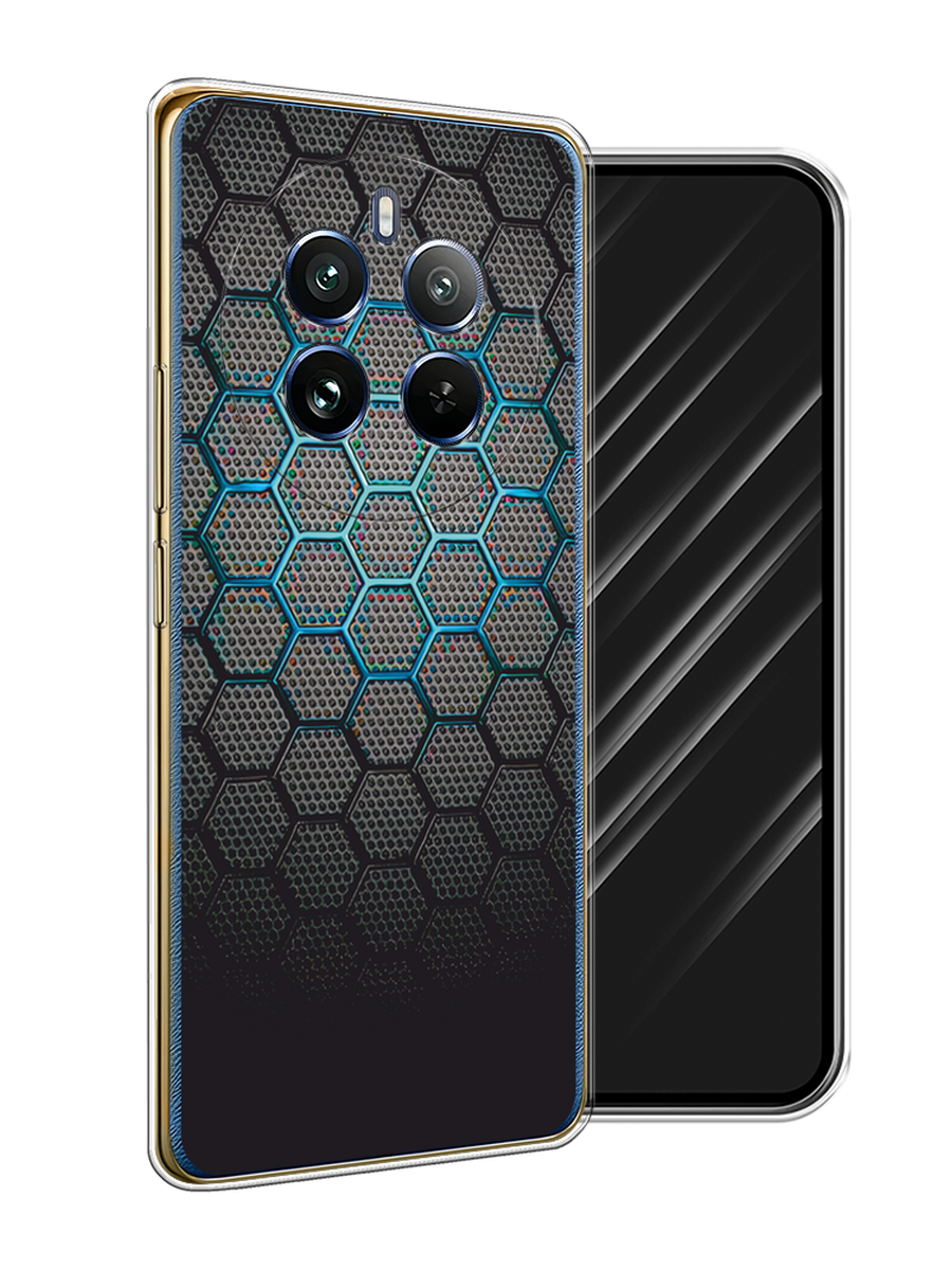 

Чехол Awog на Realme 12 Pro/Realme 12 Pro Plus "Бирюзовые соты", Бирюзовый;синий;черный, 2516250-1