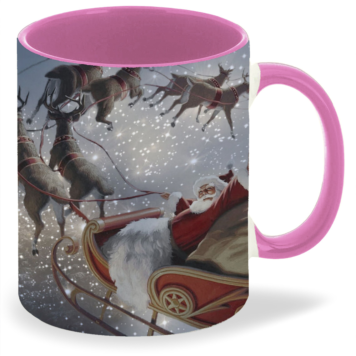 

Кружка CoolPodarok Санта Клаус Полёт на санях Луна Статуя Ангел, Санта Клаус Полёт на санях Луна Статуя Ангел