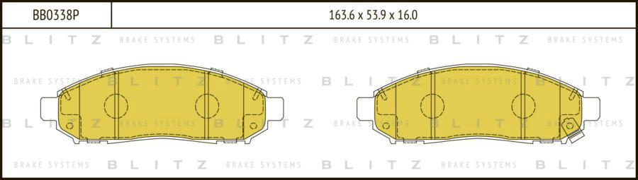 

Тормозные колодки BLITZ передние дисковые bb0338p