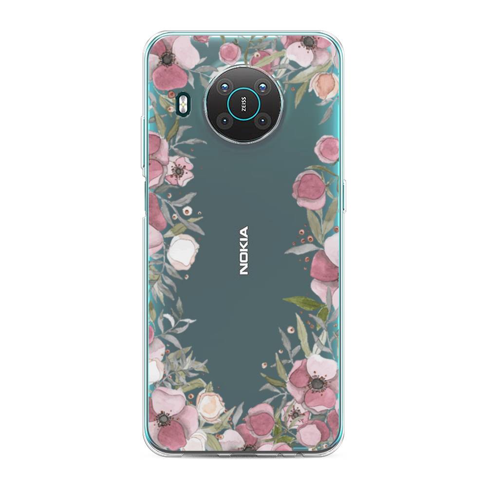 

Чехол Awog на Nokia X10 / Нокиа X10 "Розовая цветочная рамка", Розовый;зеленый, 124750-8
