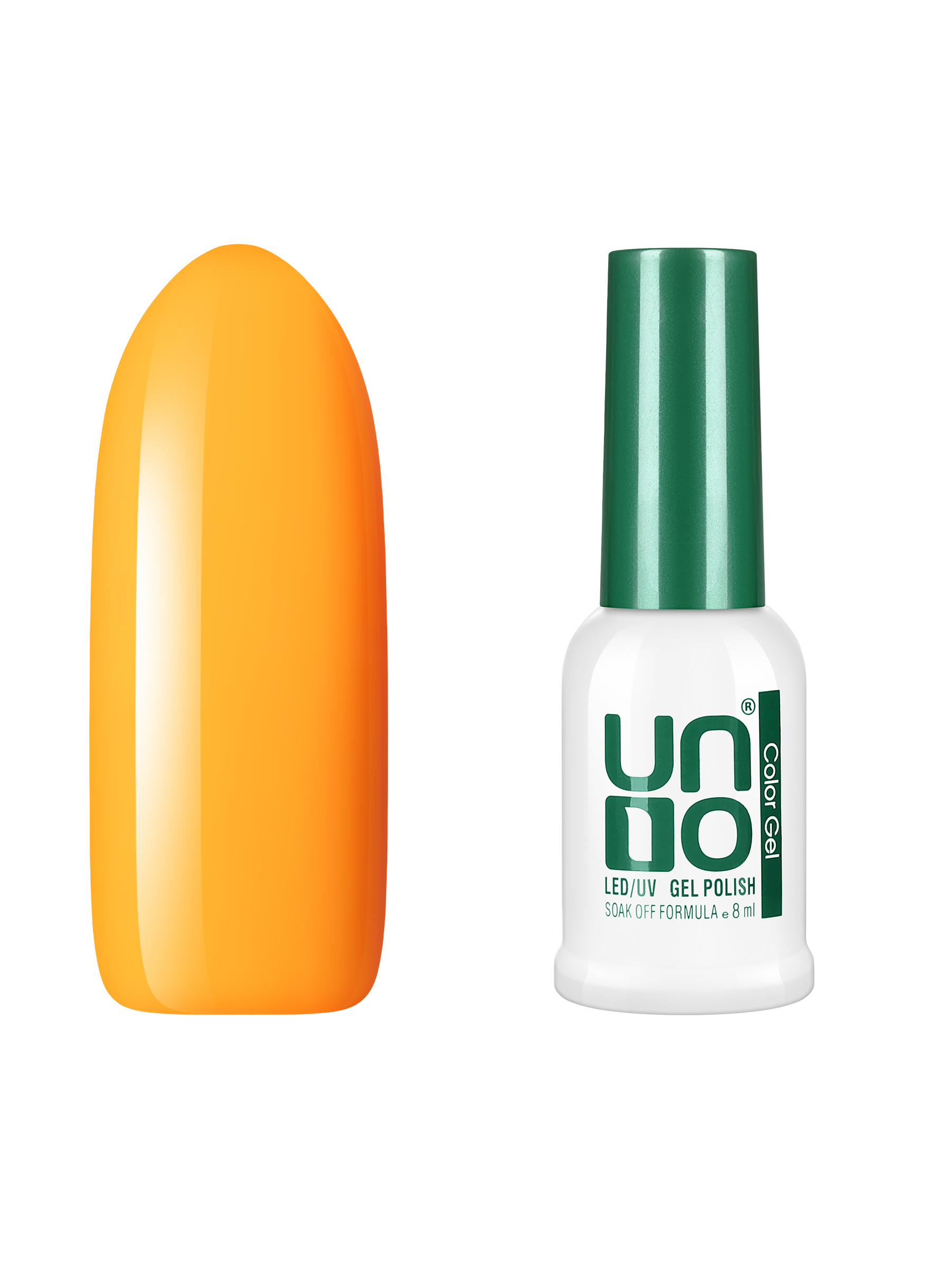 Гель лак для ногтей UNO для маникюра и педикюра, плотный светлый стойкий оранжевый, 8 мл щеточка для маникюра patrisa nail рыбка для удаления опила и пыли 15х2 5см
