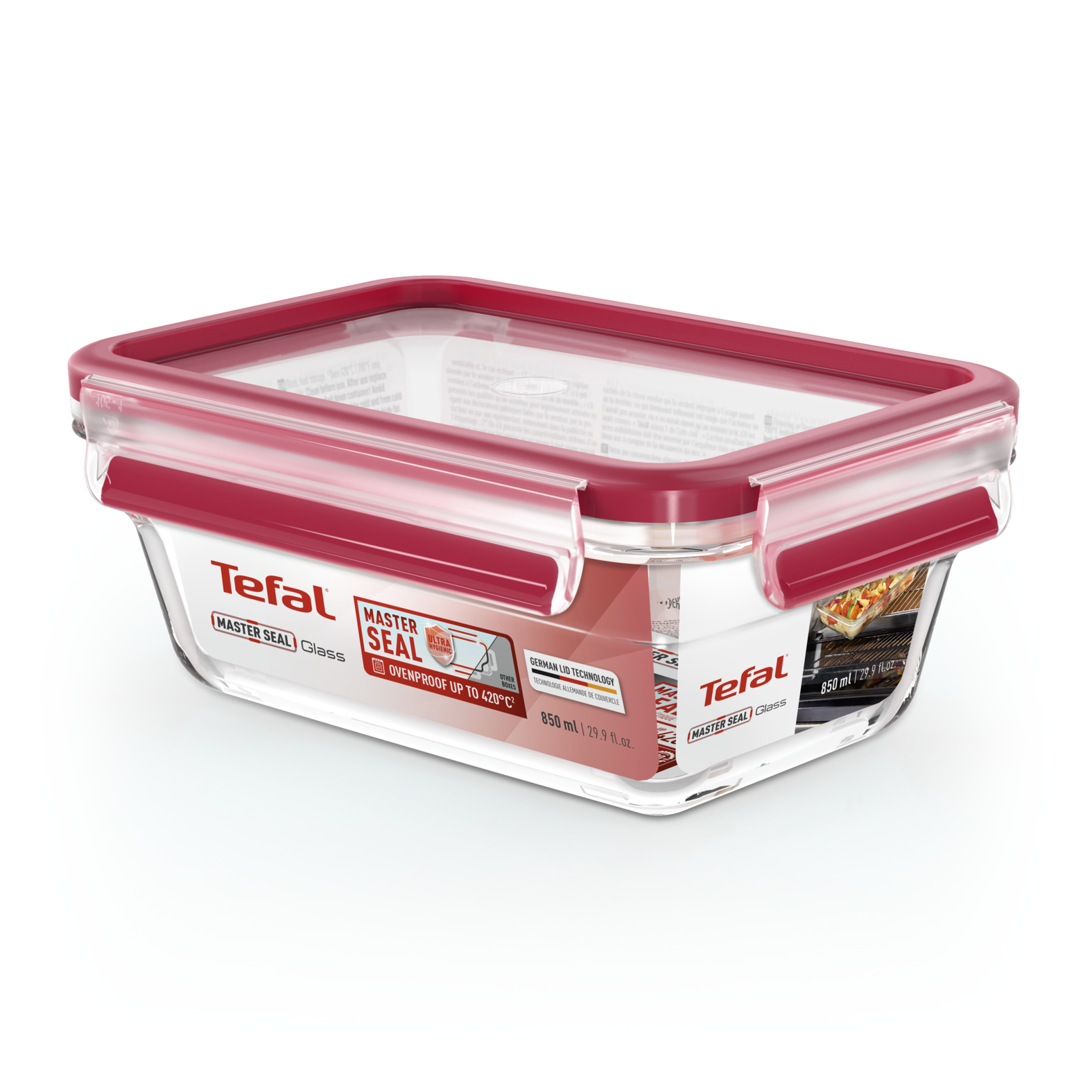 фото Стеклянный контейнер tefal masterseal glass n1040810, 0,85 л