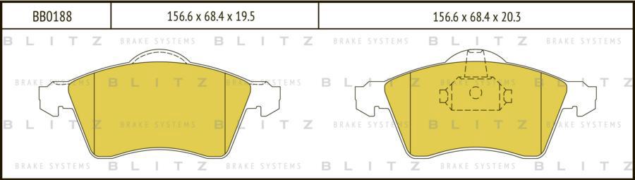 

Тормозные колодки BLITZ передние BB0188