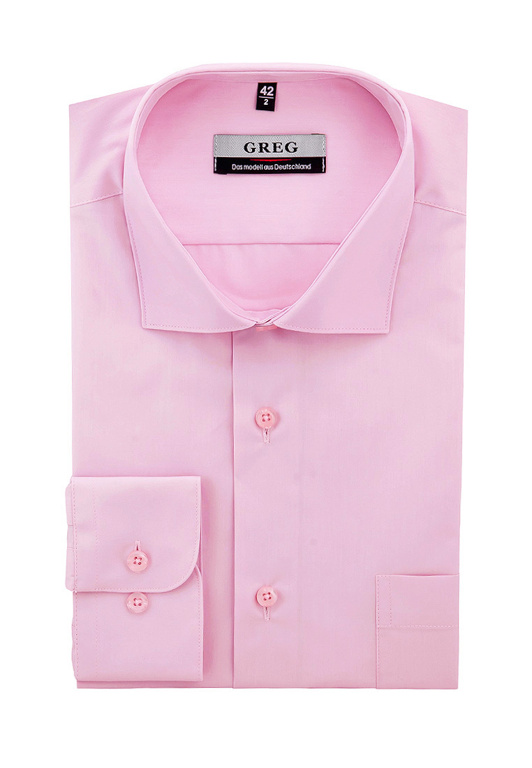 

Рубашка мужская Greg 00-00007607 розовая 43, Розовый, 00-00007607