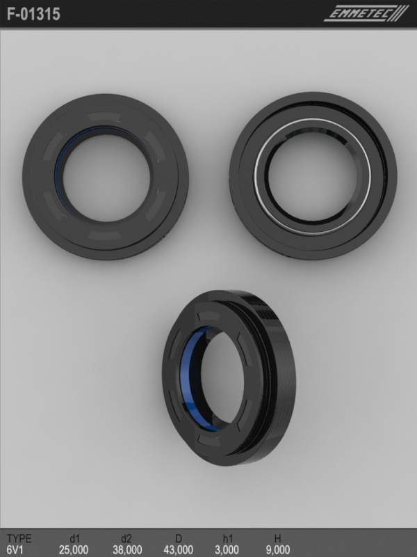

Сальник рулевой рейки EMMETEC 25x38/43x3/9 (6V1) F-01315, F-01315, F01315