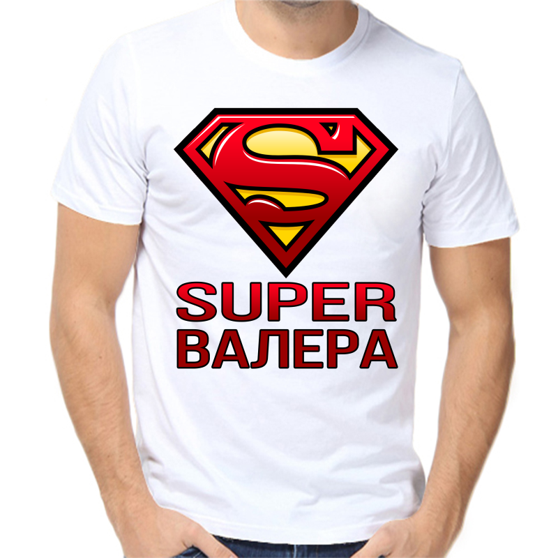 

Футболка мужская белая 46 р-р super Валера, Белый, fm_super_valera