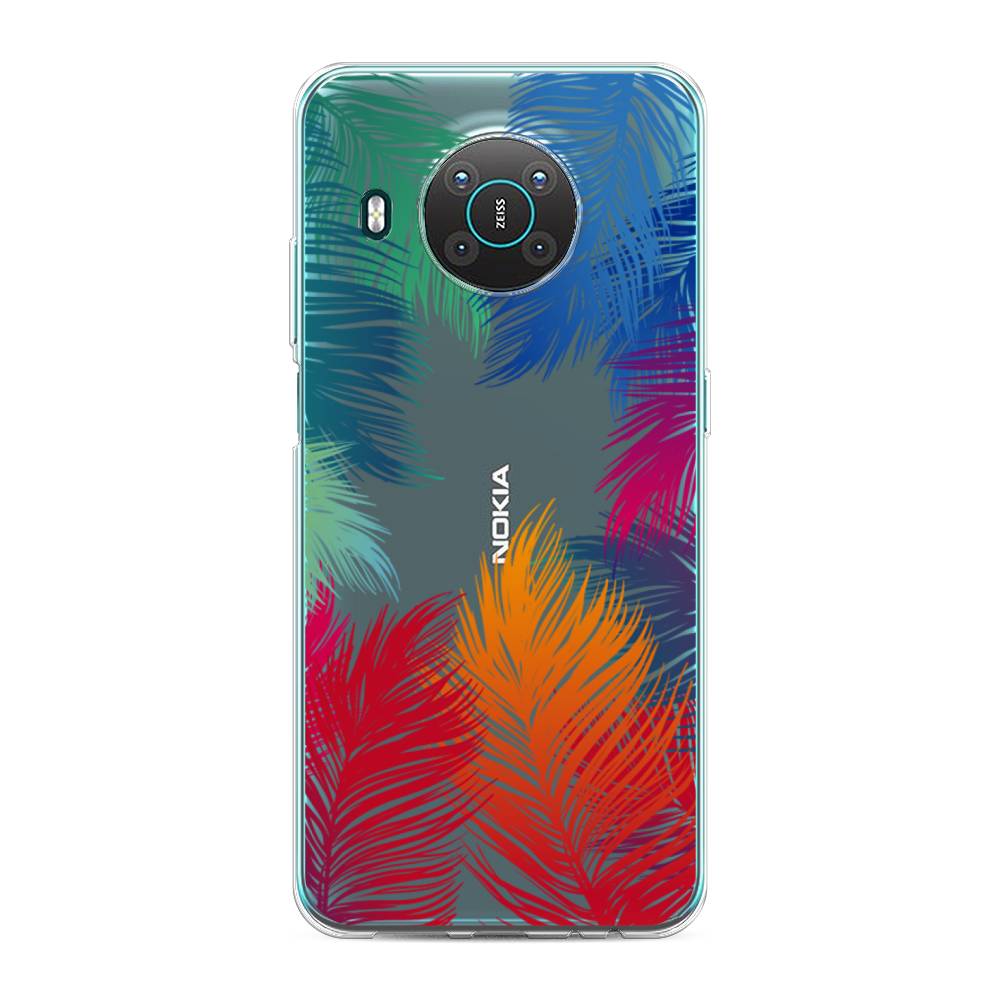 фото Чехол awog "рамка из перьев" для nokia x10