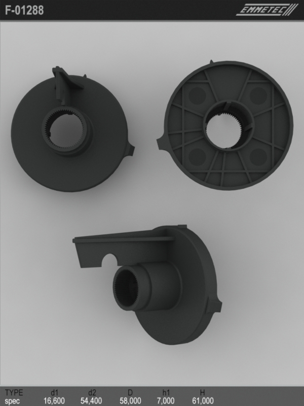 

Сальник рулевой рейки EMMETEC 16.6x54.4/58x7/61 (Special) F-01288, F-01288, F01288