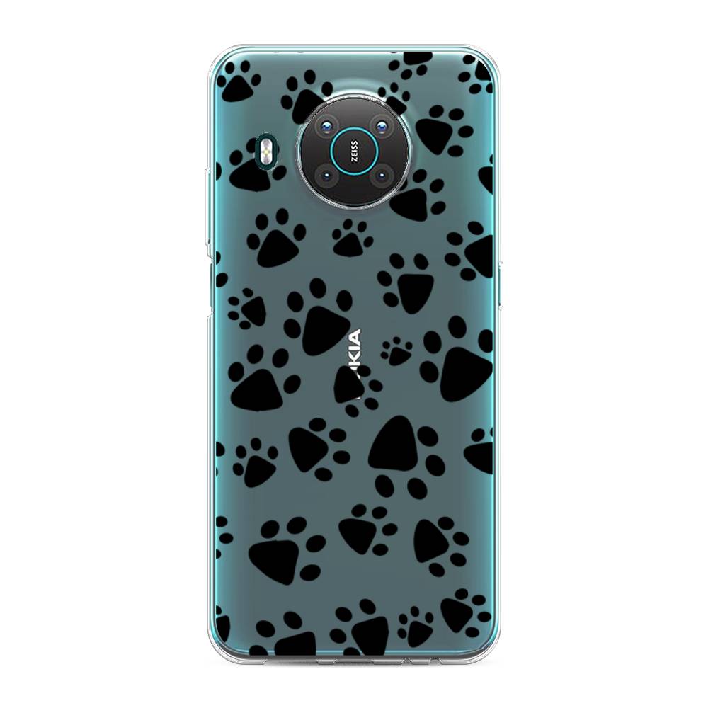 

Чехол Awog на Nokia X10 / Нокиа X10 "Лапки черные", Черный, 124750-2