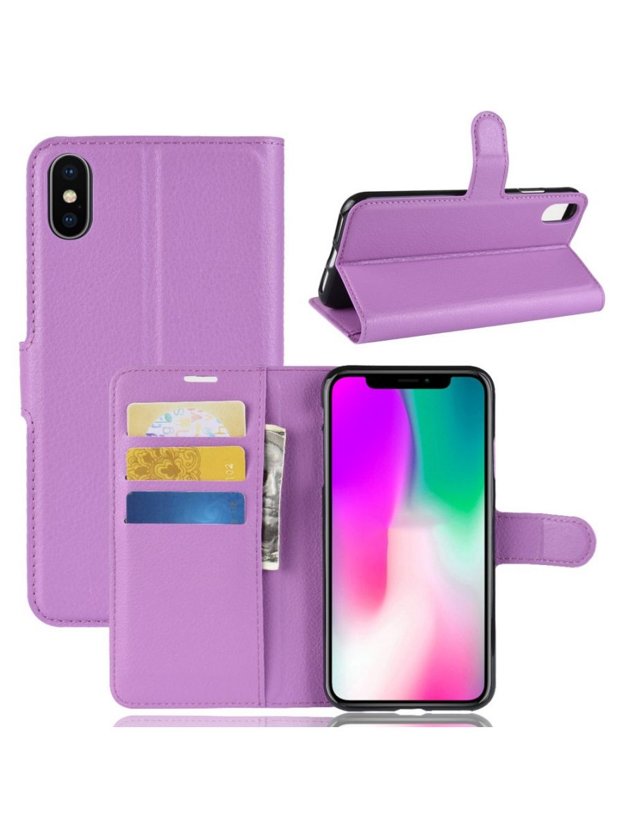 

Чехол Wallet для смартфона iPhone XR фиолетовый