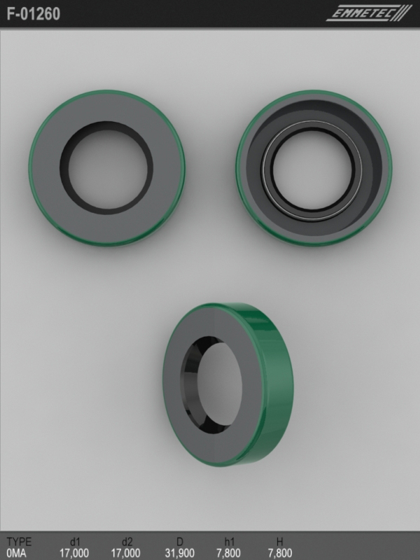 

Сальник рулевой рейки EMMETEC 17x31.9x7.8 (0MA) F-01260, F-01260, F01260