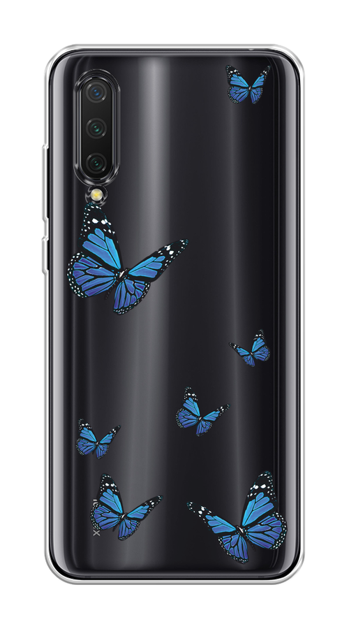 

Чехол на Xiaomi Mi CC9/Mi A3 Lite/Mi 9 Lite "Blue butterflies", Синий;черный, 36250-1