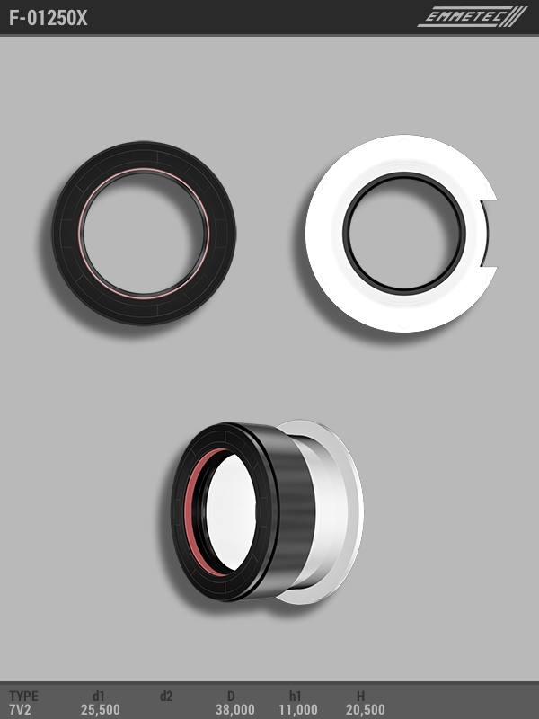 

Сальник рулевой рейки EMMETEC 25.5x38x11/20.5 (7V2) F-01250X, F-01250X, F01250X