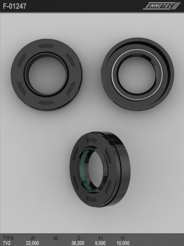 

Сальник рулевой рейки EMMETEC 22x38.2x9/10 (7V2) F-01247, F-01247, F01247