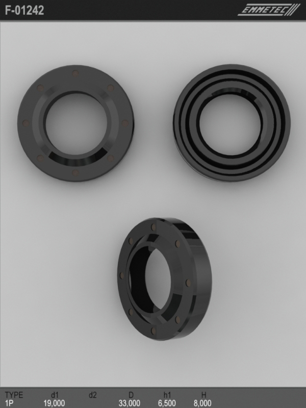 

Сальник рулевой рейки EMMETEC 19x33x6.5/8 (1P) F-01242, F-01242, F01242