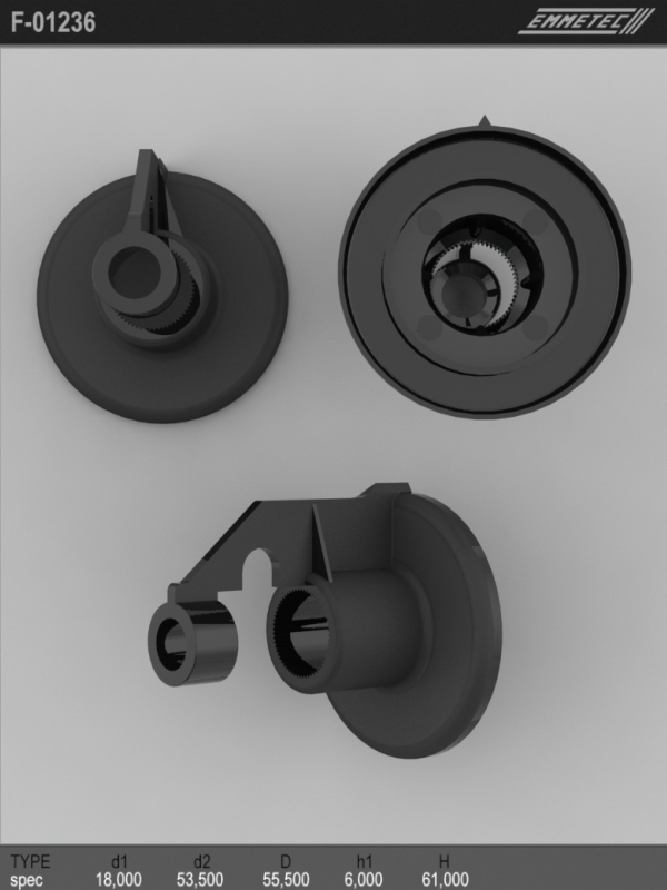

Сальник рулевой рейки EMMETEC 18x53.5/55.5x6/61 (spec) F-01236, F-01236, F01236