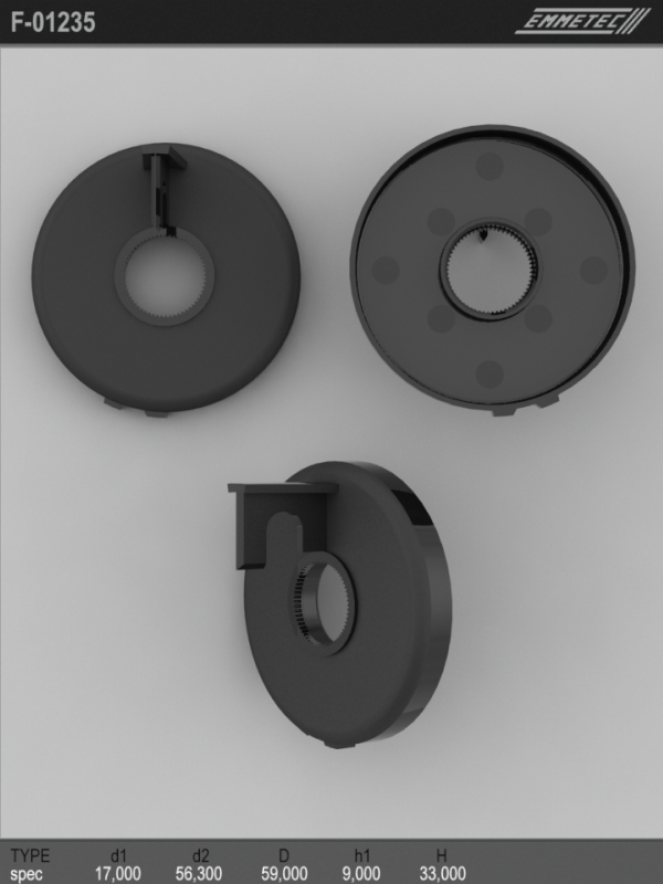 

Сальник рулевой рейки EMMETEC 17x56.3/59x9/33 (spec) F-01235, F-01235, F01235