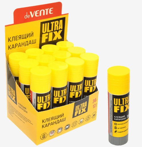 Клей карандаш deVente 36гр PVA-Р Ultra Fix