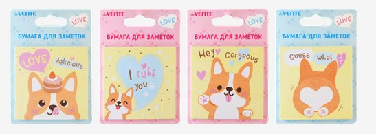 

Блок клейкий deVente 75х75 30л Corgi, Разноцветный, 1759568