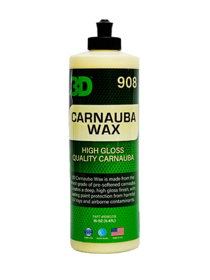 Воск для авто 3D для глянца, блеска и защиты ЛКП Carnauba Wax 0,48л