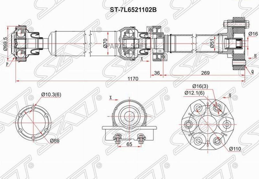 

Вал карданный RR VW TOUAREG 02-10 3,0 AT/CAYENNE 02-10 3,0 AT/MT