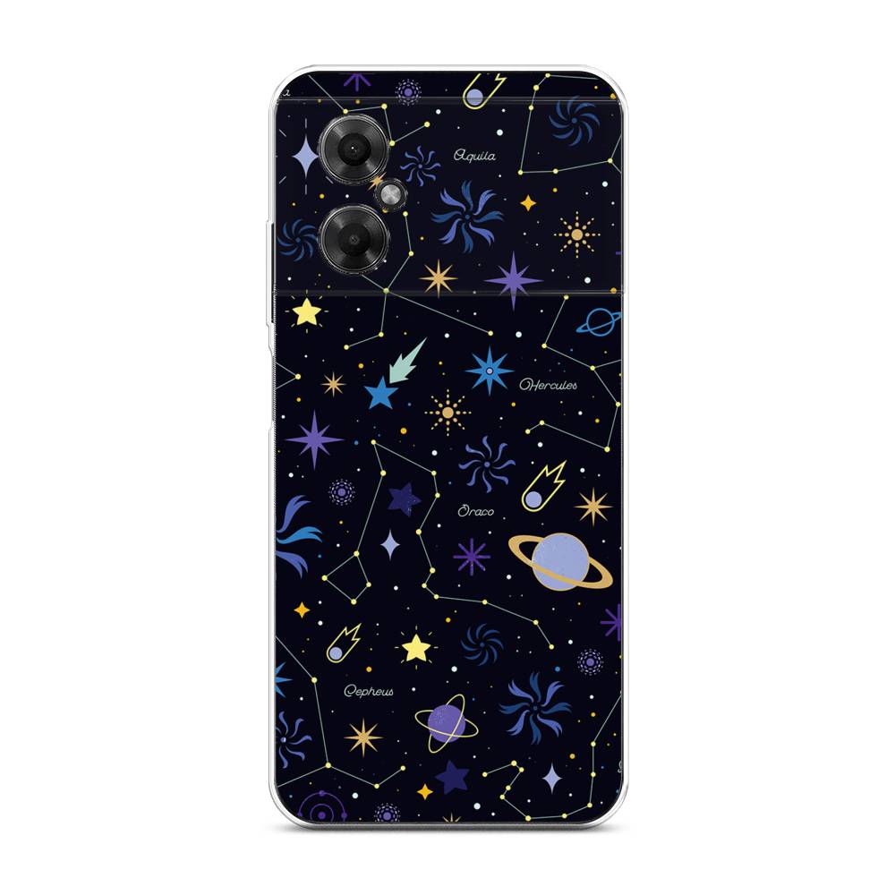 

Чехол на Xiaomi Poco M4 5G "Цветной космос", Желтый, 316550-2