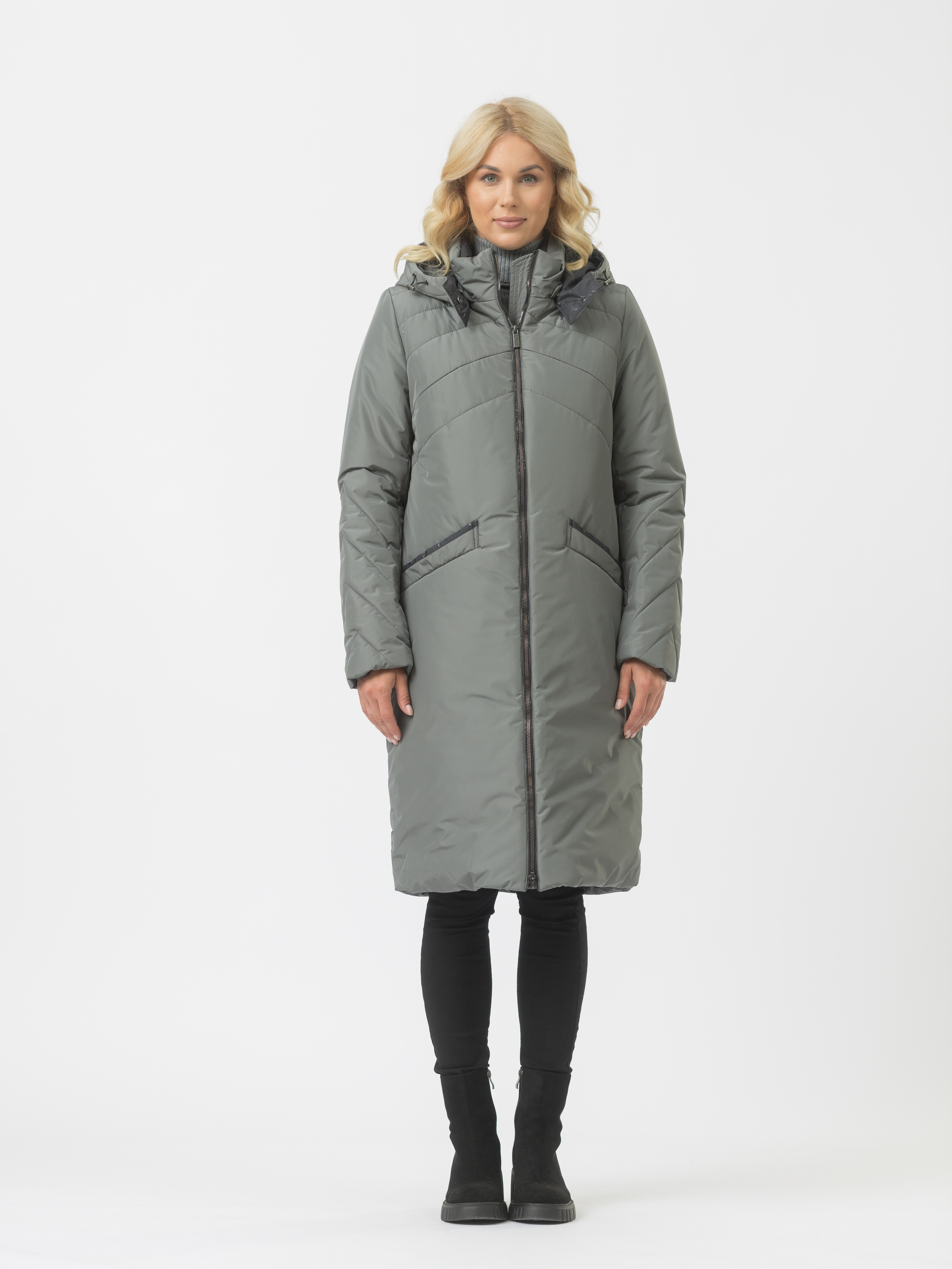

Пальто женское Maritta 30-3028-10 серое 40 EU, Серый, 30-3028-10