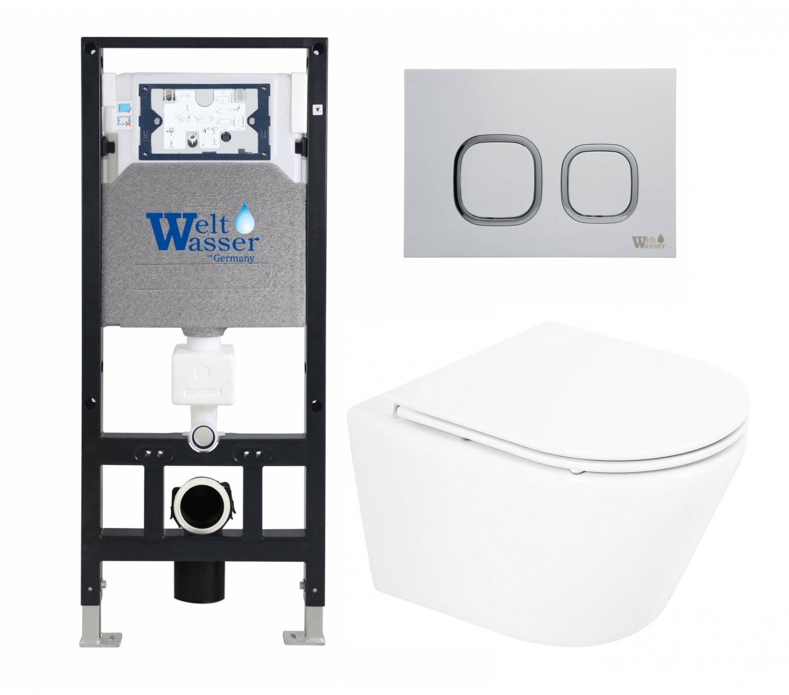 

Комплект инсталляция WeltWasser Amberg + Унитаз BelBagno Tre + кнопка белая