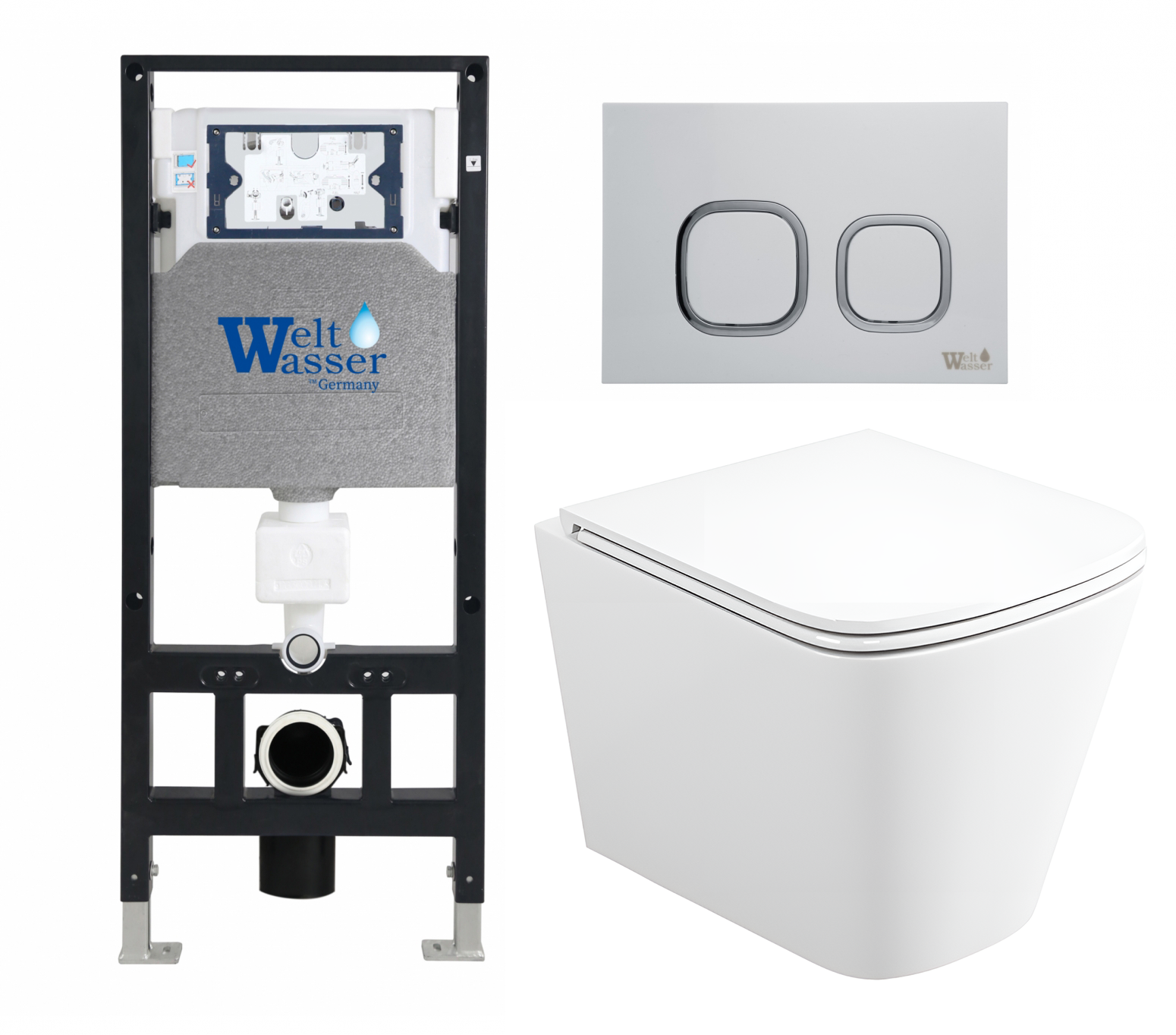 

Комплект инсталляция WeltWasser Amberg + Унитаз BelBagno Due + кнопка белая