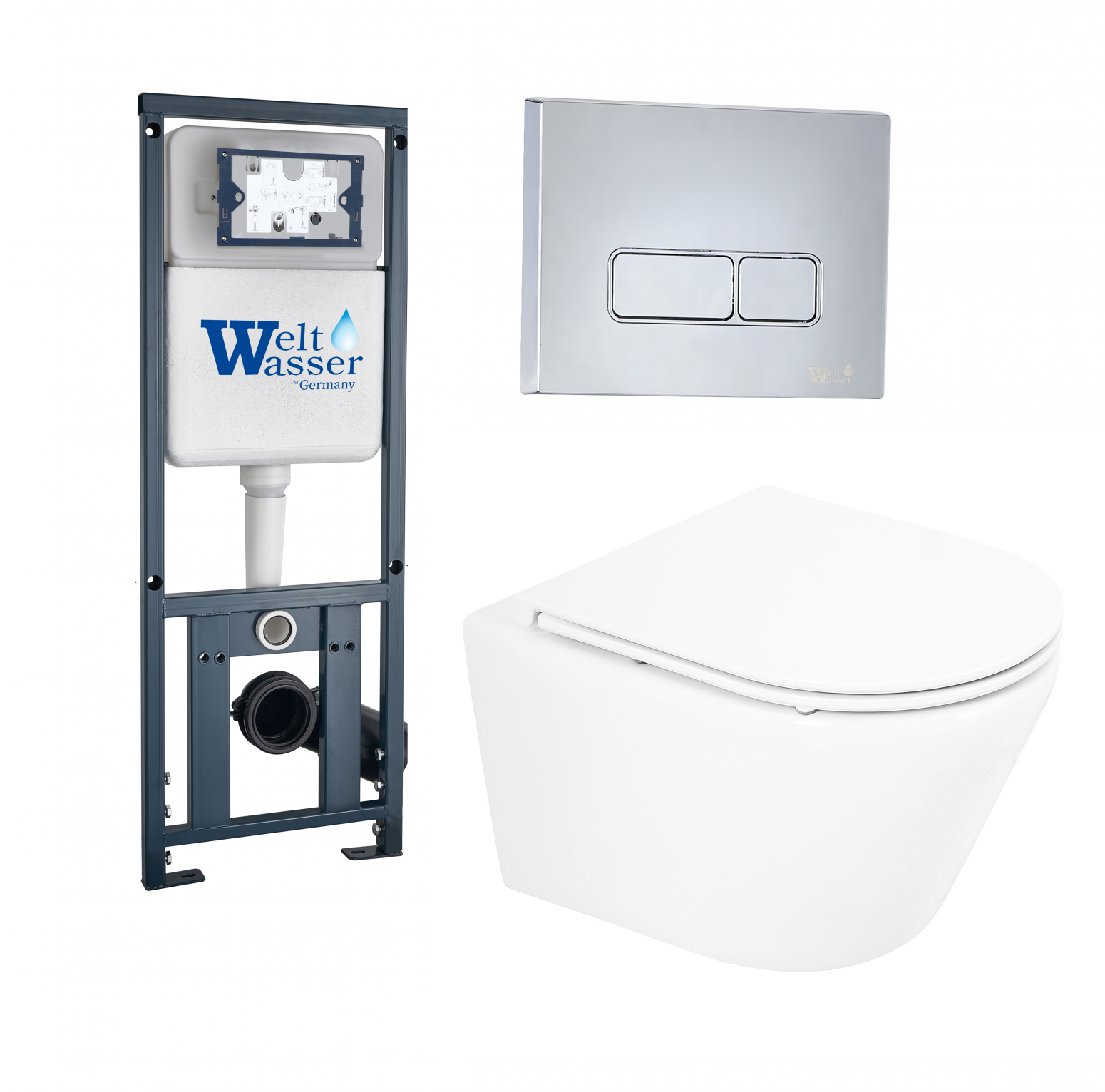 

Комплект инсталляция WeltWasser Marberg + унитаз BelBagno Tre + кнопка хром SE