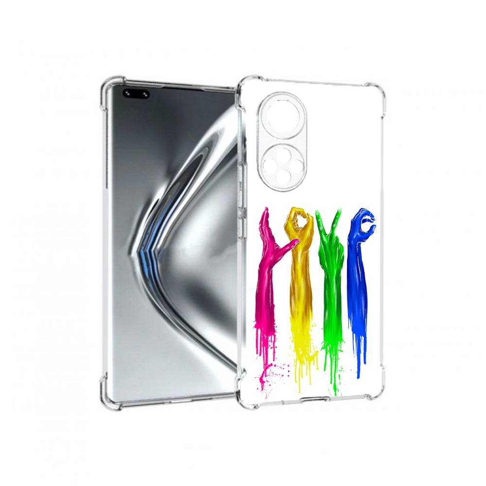 

Чехол MyPads Tocco для Honor 50 Pro яркие руки love (PT195008.23.707), Прозрачный, Tocco