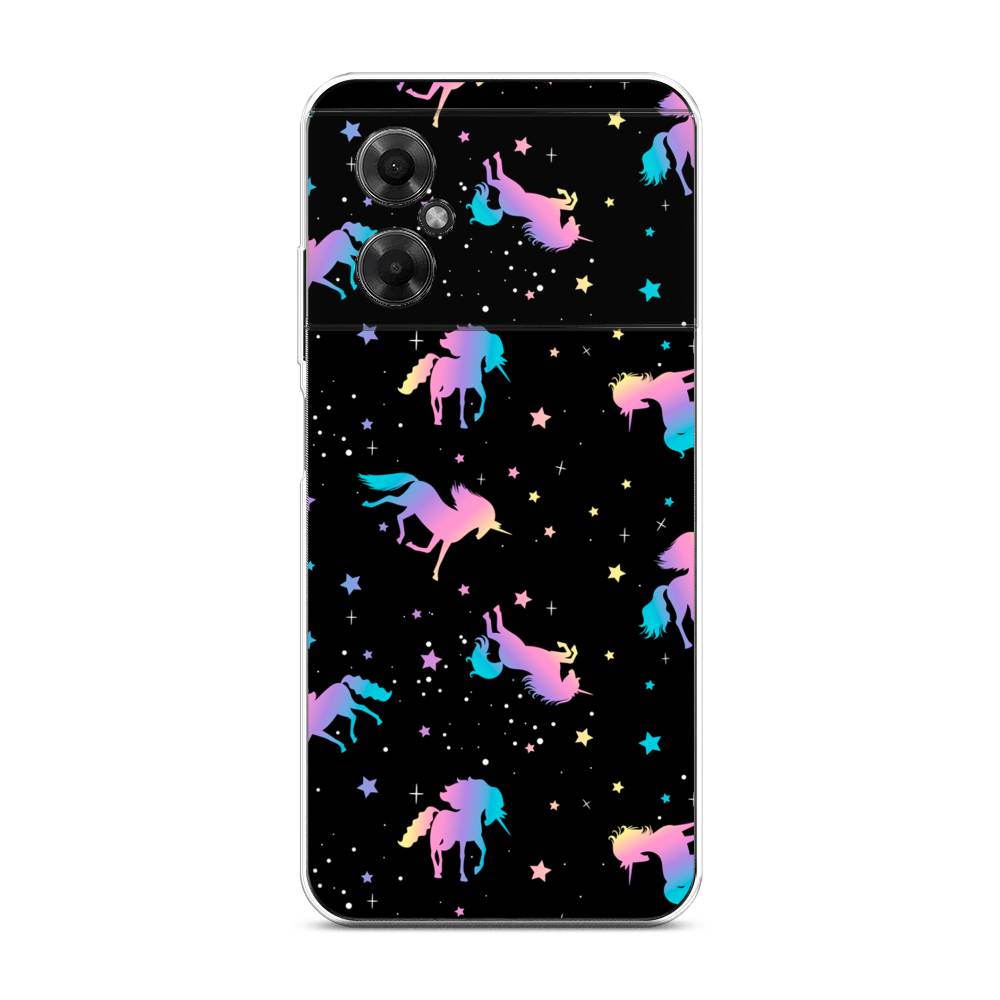 

Чехол на Xiaomi Poco M4 5G "Единороги градиент", Черный;розовый;голубой, 316550-1