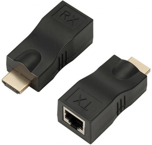 Адаптер-переходник GSMIN CB-414 по витой паре HDMI - RJ45 (Чёрный)