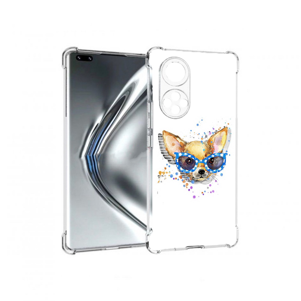 

Чехол MyPads Tocco для Honor 50 Pro чихуа-хуа в очках (PT195008.23.691), Прозрачный, Tocco