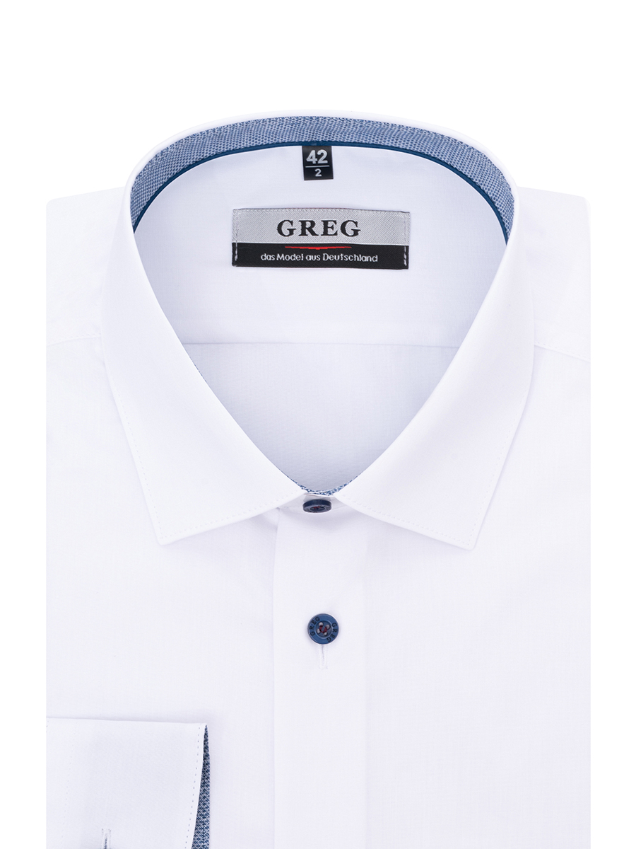 

Рубашка мужская Greg 00-00004206 белая 44, Белый, 00-00004206