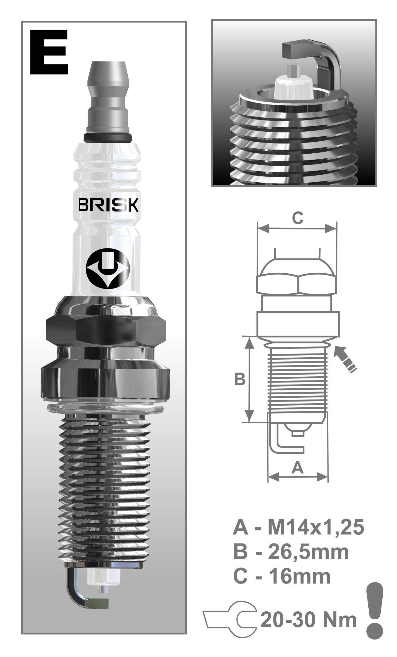 

Свеча зажигания BRISK ER15YS9
