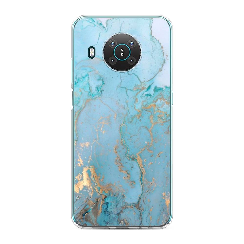 

Чехол Awog на Nokia X10 / Нокиа X10 "Голубой мрамор рисунок", 124750-3