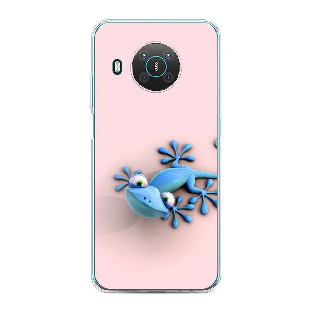 

Чехол Awog на Nokia X10 / Нокиа X10 "Голубая ящерка", Розовый;голубой;белый, 124750-2