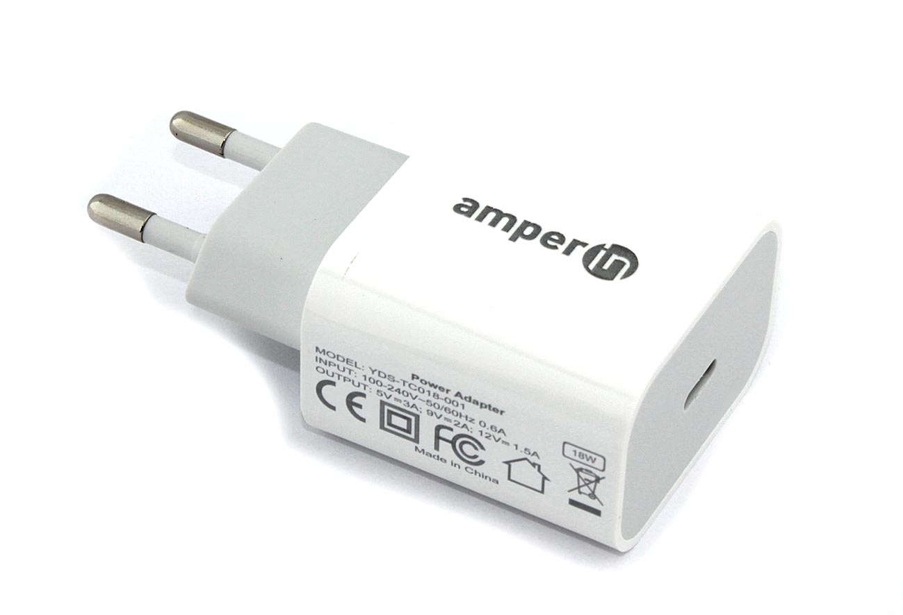 

Сетевой адаптер Quick Charge Type-C 5V/3A, 9V/2.2A (YDS-TC018-001)